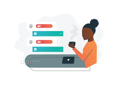 Retain Hero analytics branding business data design flat hero illustration profitwell retain saas vector