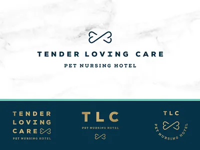 Tender Loving Care animals blue bone brand care cat dog gold hotel kansas logo logo suite loving marble nursing pet teal tender vet veterinary