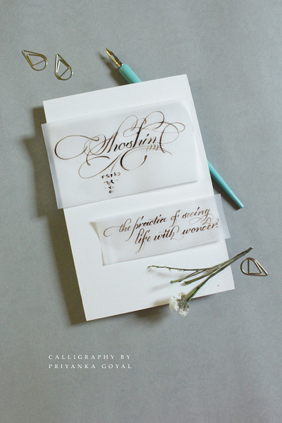 Shoshin calligraphy calligraphywithflourishing pointedpencalligraphy priyankacallidesigns