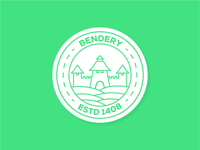 Sticker for Bendery Town, Moldova fortress green illustraion sticker town