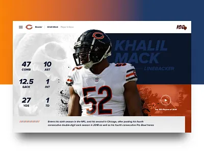 Chicago Bears bears blue chicago bears khalil mack nfl orange