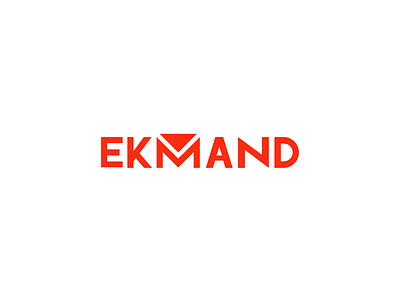 Ekmand wordmark affinity branding cool design ekmand ethan dutson flat flat design icon logo minimal orange red triangle typography vector