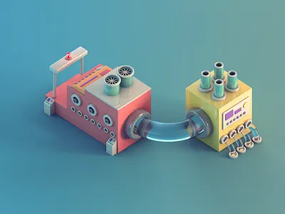 Machines In Miniature 3d 3d art c4d illustration isometric lowpoly miniature render