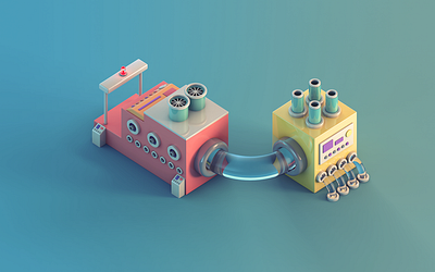 Machines In Miniature 3d 3d art c4d illustration isometric lowpoly miniature render