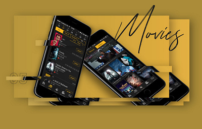 Movie Application application branding designer illustration mobile movies photoshop theater web yellow