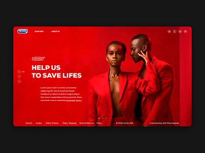 Durex | landing page design durex landing page landingpage red typography ui ux website