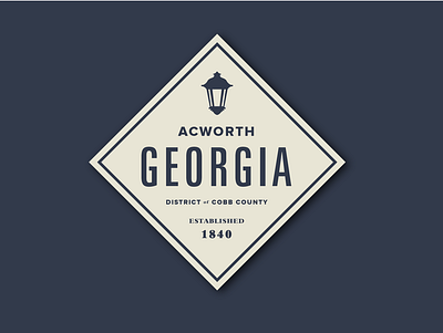 Acworth, GA - Warmup #1 badge badgedesign dribbbleweeklywarmup georgia historic lights lockup sticker