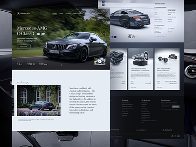 Mercedes-AMG C-Class Page Concept automobile car clean design figma interface mercedes minimal minimalism page ui ux web website