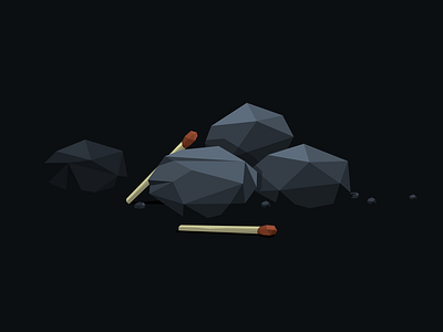 Charcoal illustration polygonal vector