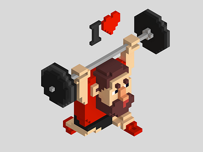 Clean & Jerk athlete illustration print design sport voxel