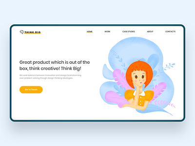 Design Studio Website Concept above the fold abovethefold anime design agency design studio design thinking illustration kawaii kawaii art procreate product design product designer think thinking ui uiux uiuxdesign ux web deisgn website