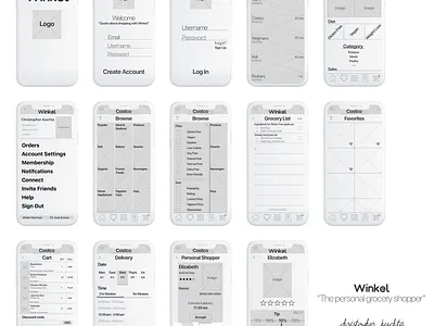 Wireframe | Winkel app concept design grocery grocery app ios iphone mobile sketch ui uiux ux wireframe wireframes