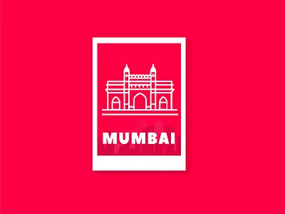 Mumbai Sticker clean contest dribbbleweeklywarmup gateway of india minimal monochrome mumbai red sticker warmup weekly warm up