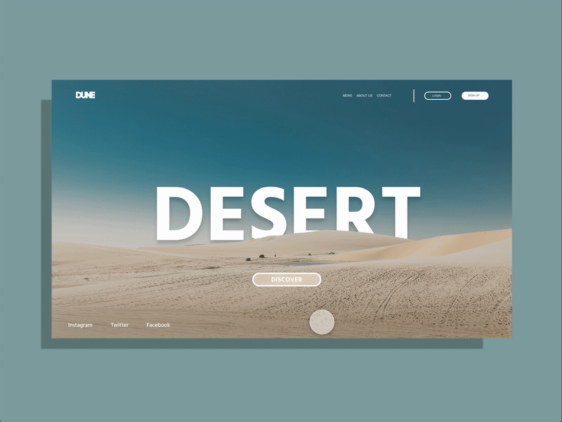 Desert Adventure adventure animation concept desert design dune minimal minimalistic nature ui ui design web web design website