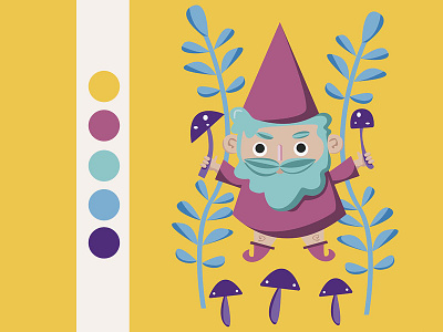 Gnomie character design design flat illustration vector