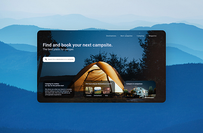 Find a campsite camping landing page ui ux webdesign