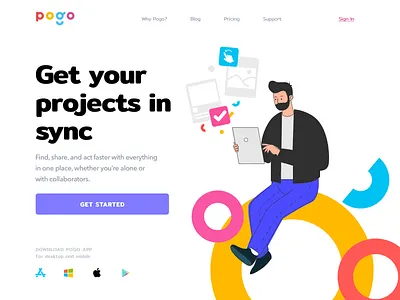 Landing design flat illustration landing layout minimal ui ux web website