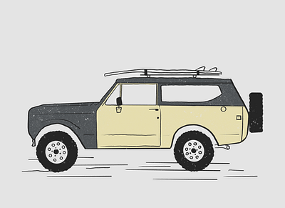 Scout adventure illustration outdoors retro simple surf truck