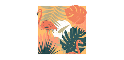 FSQ September 2019 Chart Illustration collage flamingo illustration jawbreaker orange plant illustration plants summer tropical vector warm