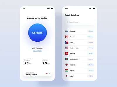 VPN Apps iOS Screen app app design application apps clean color creative design experience icon interface screen user vpn xd