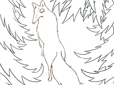 Foxy animal design digital illustration sketch