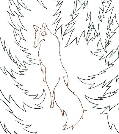 Foxy animal design digital illustration sketch