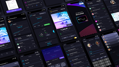 Current Dark Mode iOS 13 13 bank banking banking app dark app dark mode dark ui debit debit card finance finance app fintech ios ios 13 visa