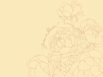 Monika Hibbs Desktop Series - June adobe design desktop desktop wallpaper digital flower flowers illustration illustrator ipad pro photoshop procreate procreate art