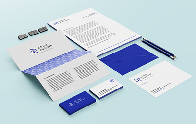 Dr. Adrian Espinoza Branding and Stationary blue branding bussines card clean design identity logo monogram stationary