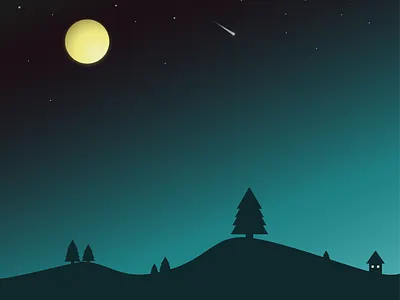 Moonrise design gradient illustration art illustrator minimal moon nature nightmood space vector