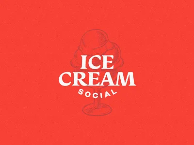 Ice Cream Social branding design ice cream illustration social typography