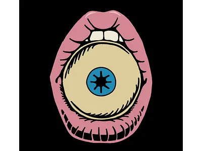 Eye Candy eyeball illustration lips lowbrow mouth skeleton tshirt tshirt art tshirtdesign vector