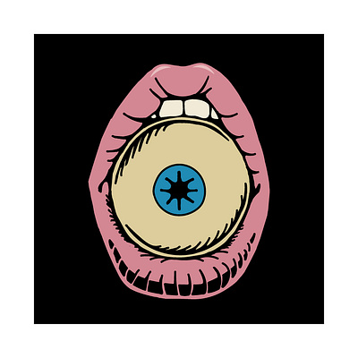 Eye Candy eyeball illustration lips lowbrow mouth skeleton tshirt tshirt art tshirtdesign vector