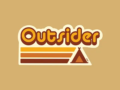 Outsider Sticker brown design illustration nature orange outdoors outside outsider procreate retro sticker vintage yellow