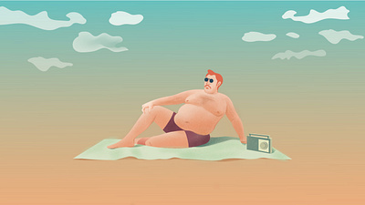 The Beach Man in SYD applepencile art australia beach dailydrawing dailyillustrations graphic design illustration ipadpro lifedrawing procreate sea summer sydney beach man