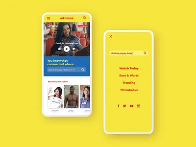 AdHouse App Design app brand database ios logo product design search ui video video player wordmark