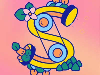 S for 36 Days of Type 2d 36days 36daysoftype aftereffects ai bellapark branding concept design graphic happy illustration lettering motiongraphics type