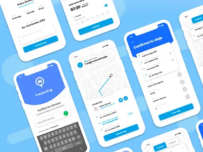 Mobile App - Carpooling app concept carpooling design mobile mobile app mobile app design mobile design mobile ui product design travel app typogaphy uidesign uxdesign