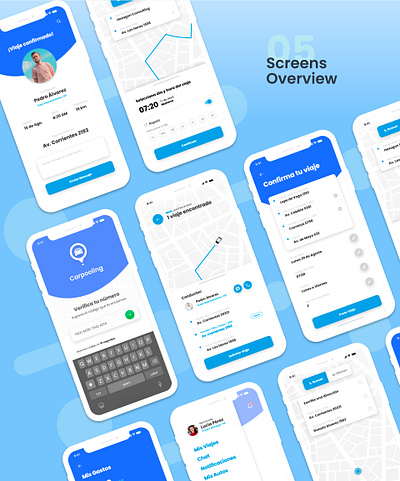 Mobile App - Carpooling app concept carpooling design mobile mobile app mobile app design mobile design mobile ui product design travel app typogaphy uidesign uxdesign