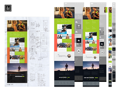 Fitness Website Breakdown design sketching wireframe