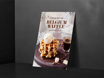 ID: COFFEE Poster 'Belgium waffle' belgium branding bread brown cafe coffee design dessert illustration logo package packaging poster typography waffle