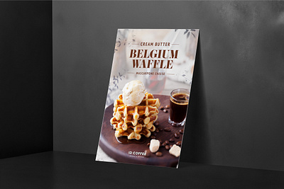 ID: COFFEE Poster 'Belgium waffle' belgium branding bread brown cafe coffee design dessert illustration logo package packaging poster typography waffle