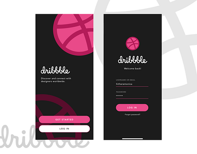 Dribbble Log In design log in ui