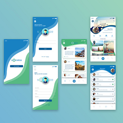 Socialize - social media app app app design branding branding design flat illustraion logo trending ui uiux ux vector