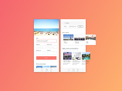 Dailyui22 app design search trip app ui