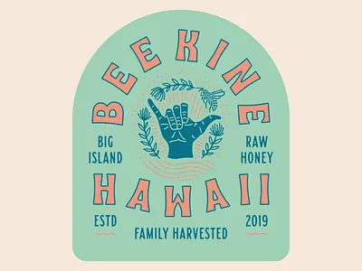 Bee Kine Final Badge agfr badge bee bees branding grits hawaii honey label logo design visual craftsman
