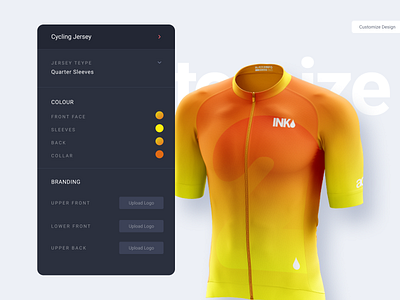 Customize Product Jersey Design #DailyUI 33 app branding customize interaction jersey design logo mobile ui online print ui design ux