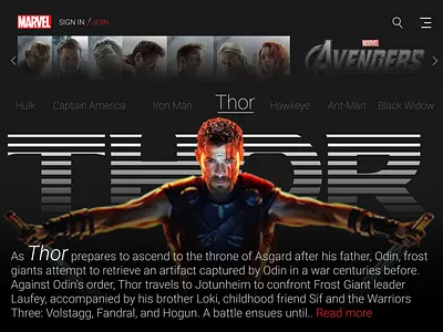 marvel Web ui Thor 01 art asgard avengers design logo marvel thor ui web ui