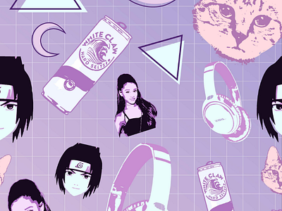 millennial vaporwave pattern cats duotone grid pattern media millennial phone background sasuke vaporwave