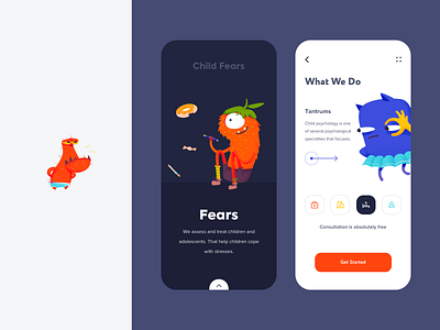 Mobile app - Psychology app clean colors design illustration minimal mobile page ui ux